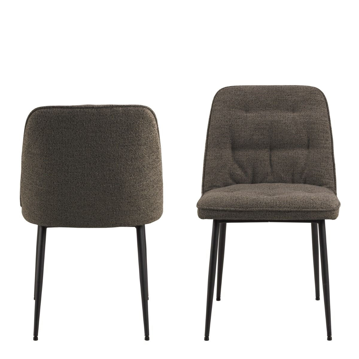 Wicklow Rectangular Dining Table in Grey/Black 140x75cm includes 4 Brooke Dining Chair in Taupe