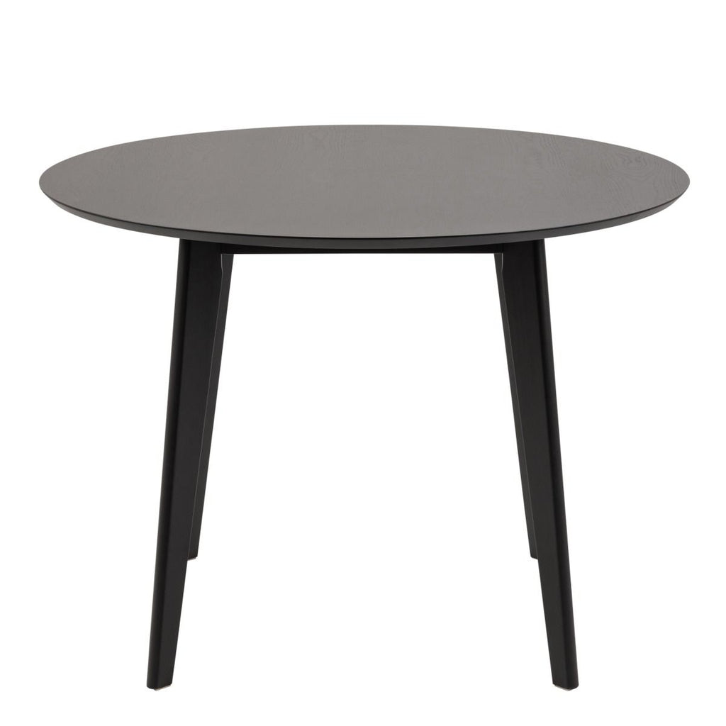 Roxby Round Dining Table in Black 105x76cm includes 4 Roxby Dining Chairs in Black