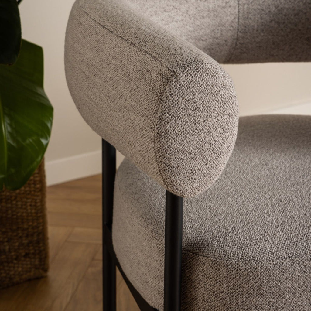 Oakfield Lounge Chair in Beige with Black Legs