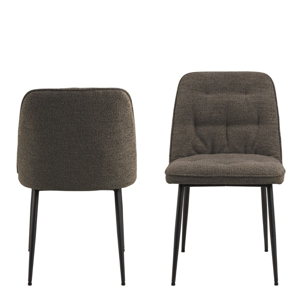 Wicklow Ceramic Dining Table Brown/Black 140x75cm includes 4 Brooke Dining Chair in Taupe