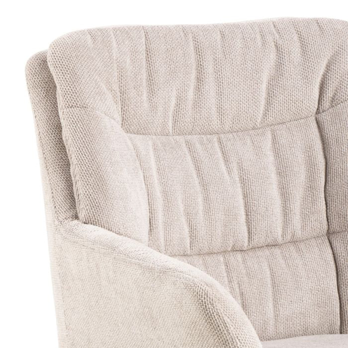 Heaven Dining Table Ceramic White Top 135cm includes 4 Alonso Swivel Cream Dining Chairs includes Armrest