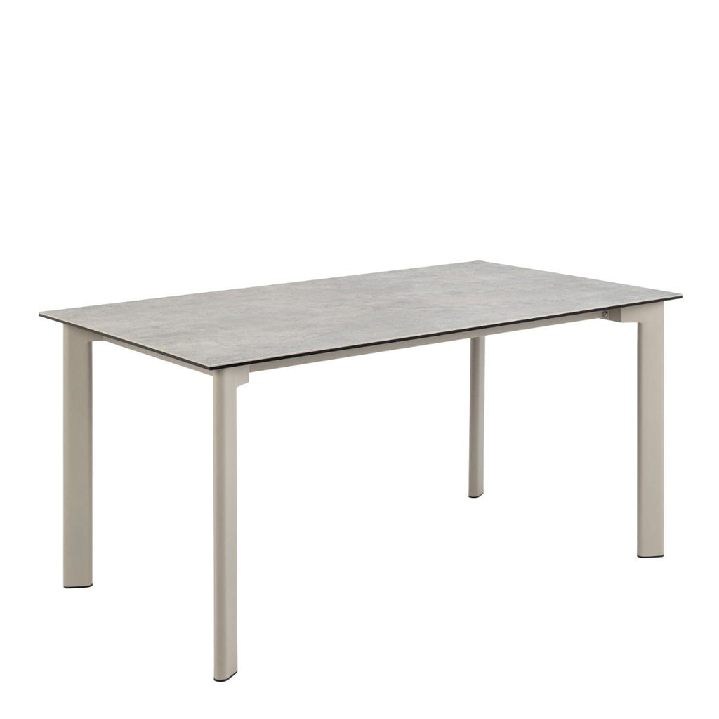 Palermo Ceramic Dining Table in Grey 160x75cm includes 4 Ella Swivel Beige Dining Chair