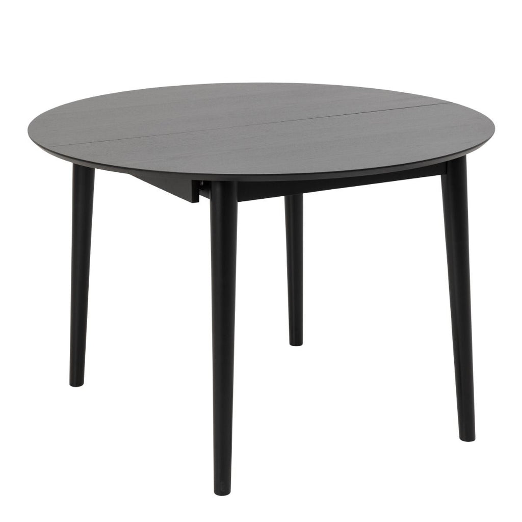 Montreux Round Extending Dining Table in Black 115-154 cm includes 4 Cassandra Dining Chair includes Armrest in Black