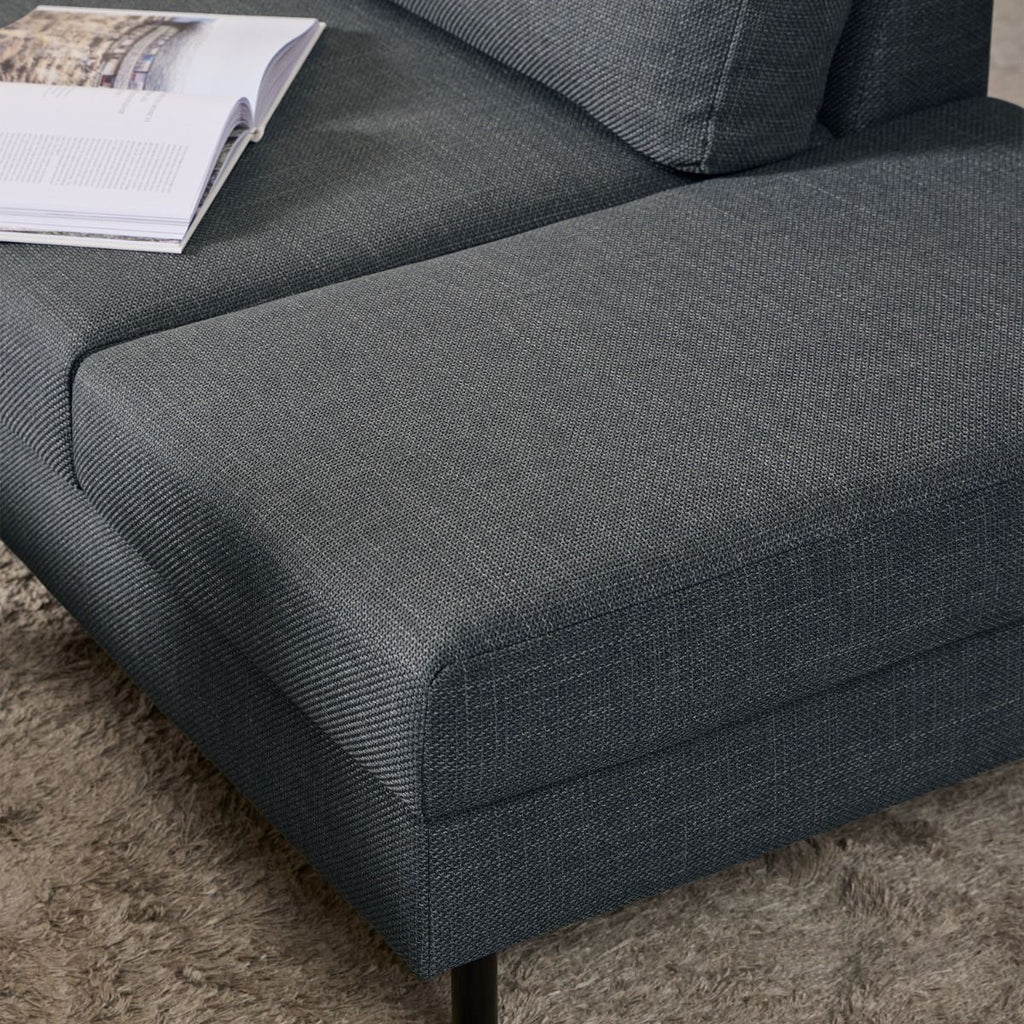 Omaha Right Hand Facing Corner Sofa in Dark Grey Fabric