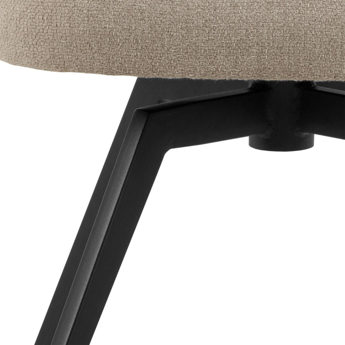 Soli Round Dining Table in Oak/Black 120x75cm includes 4 Darlene Dining Chair includes Armrest and Swivel Function in Beige