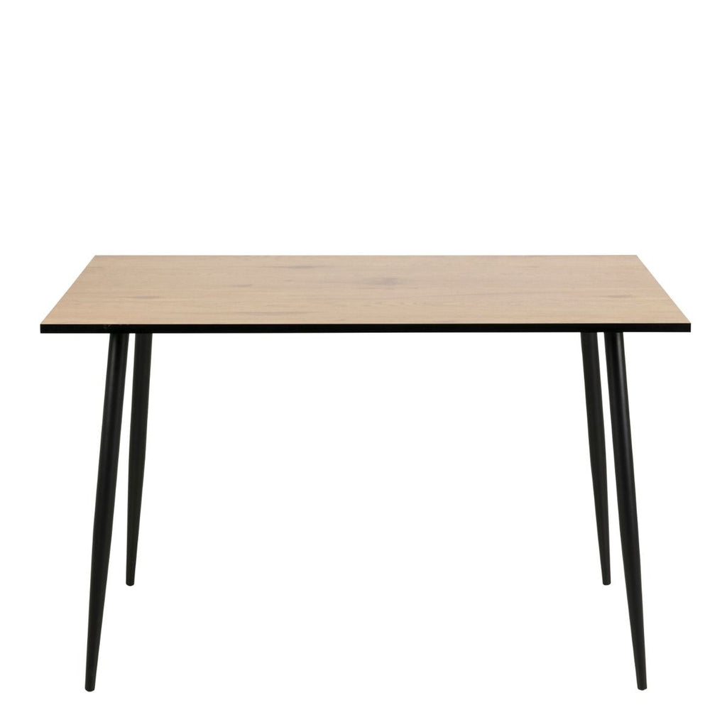 Wilma Dining Table Oak Top & Black Legs 120x75cm includes 4 Celia Dining Chairs in Light Grey