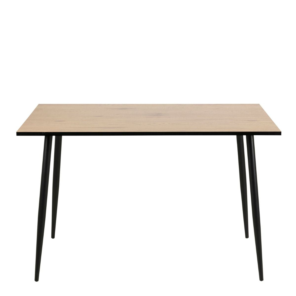 Wilma Dining Table Oak Top & Black Legs 120x75cm includes 4 Celia Dining Chairs in Light Grey