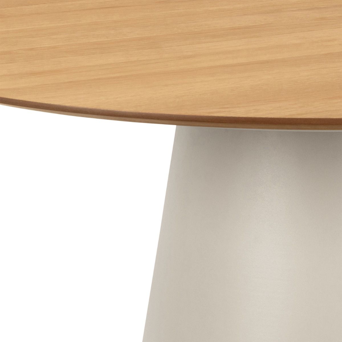 Soli Round Dining Table in Oak/Grey 120x75cm includes 4 Ella Swivel Beige Dining Chair
