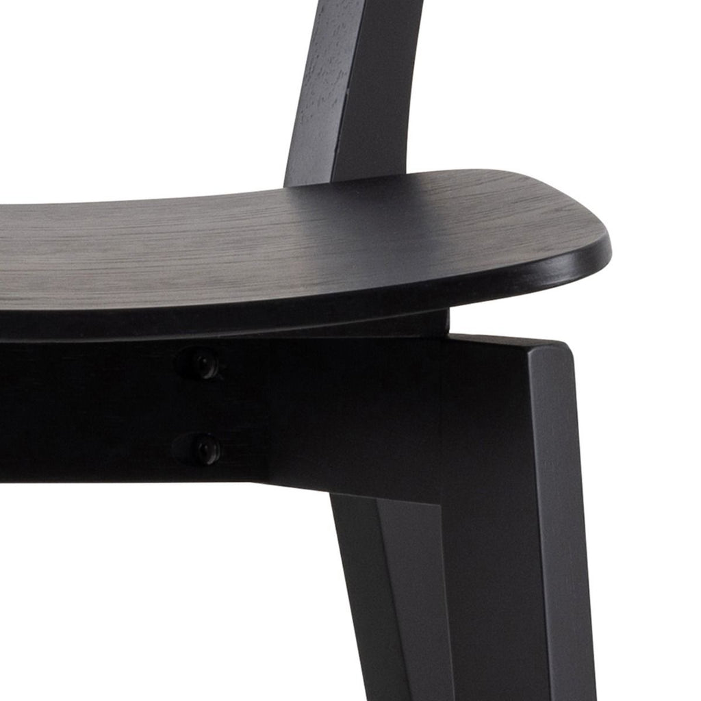 Roxby Bar Table in Black & Oak includes 4 Roxby Bar Stool in Black