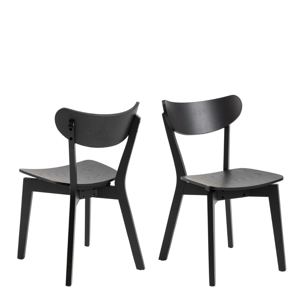 Roxby Round Dining Table in Black 105x76cm includes 4 Roxby Dining Chairs in Black