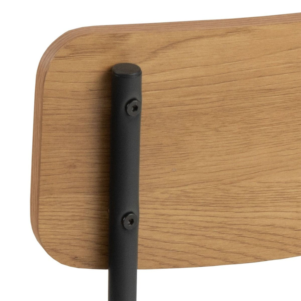 Peru Dining Table in Black and Oak includes 4 Peru Dining Chair in Steel and Oak