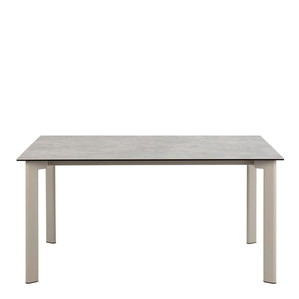 Palermo Ceramic Dining Table in Grey 160x75cm includes 4 Ella Swivel Beige Dining Chair