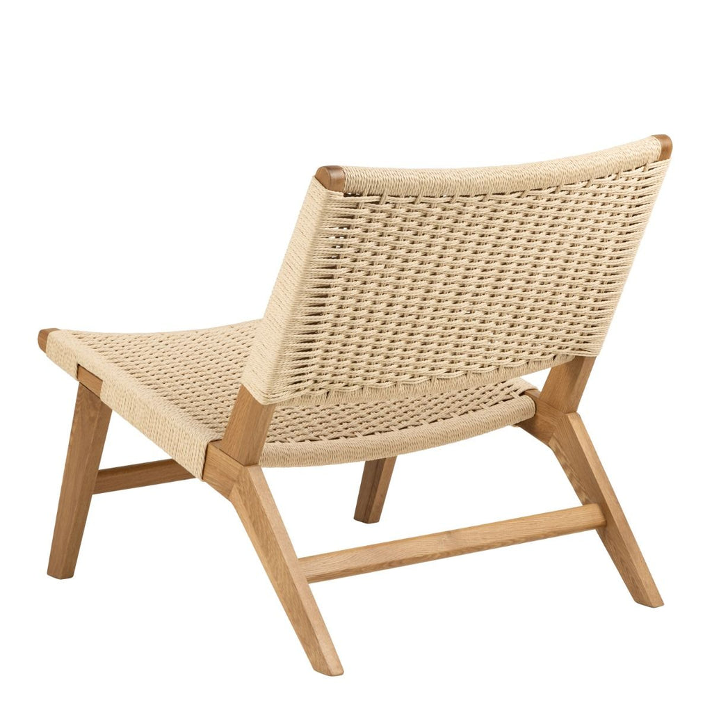 Carson Lounge Chair in Off White and Oak