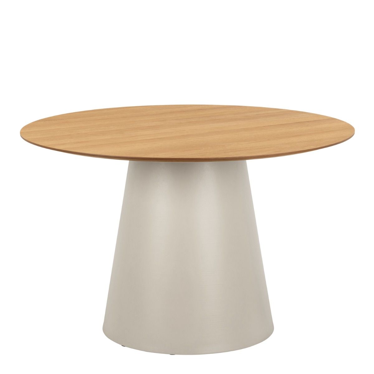 Soli Round Dining Table in Oak/Grey 120x75cm includes 4 Ella Swivel Beige Dining Chair