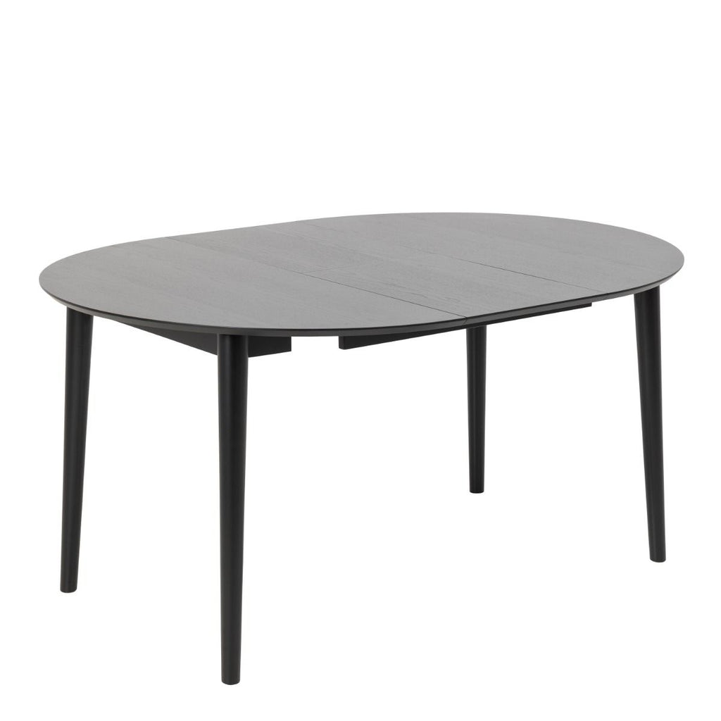 Montreux Round Extending Dining Table in Black 115-154 cm includes 4 Cassandra Dining Chair includes Armrest in Black