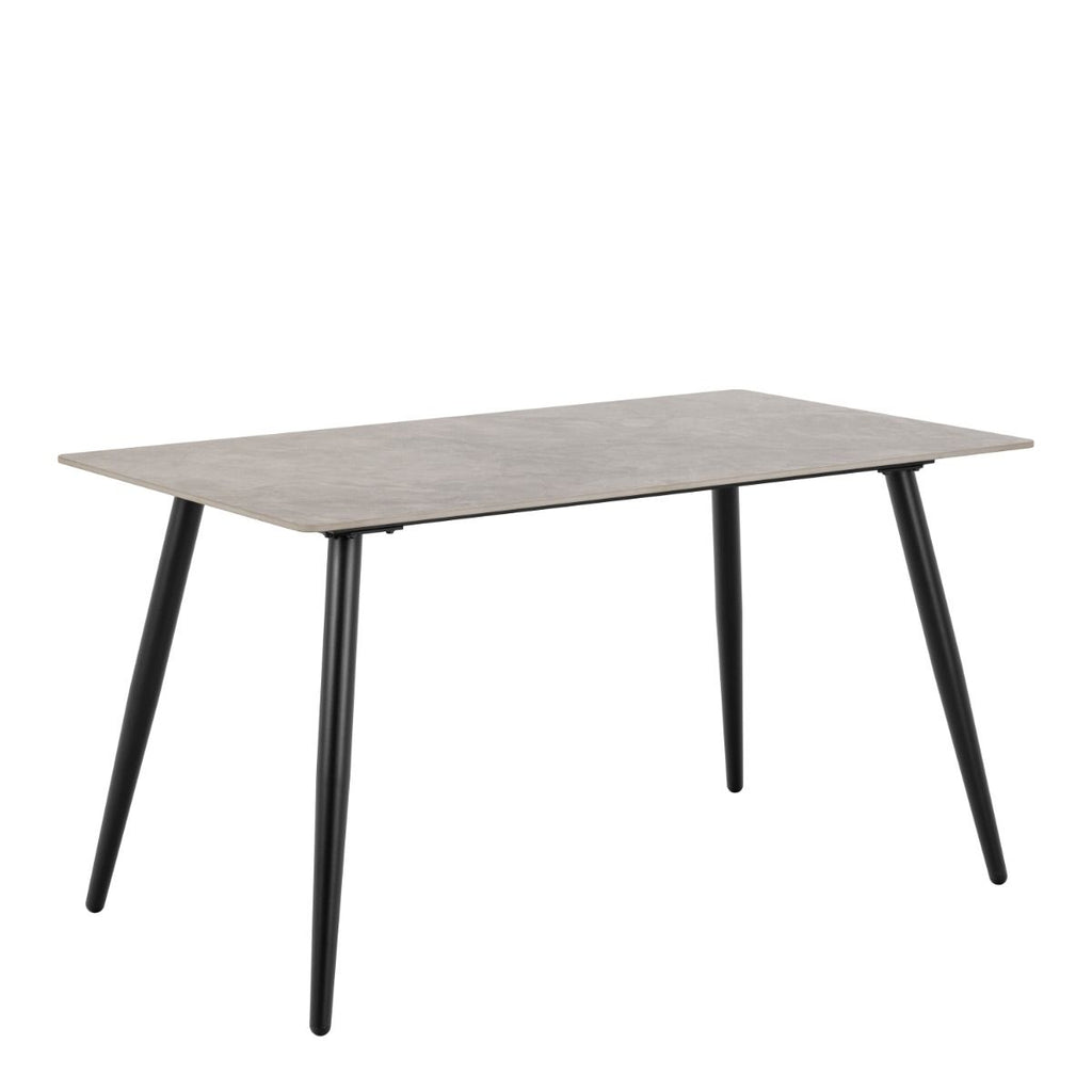 Wicklow Rectangular Dining Table in Grey/Black 140x75cm includes 4 Brooke Dining Chair in Monza Beige