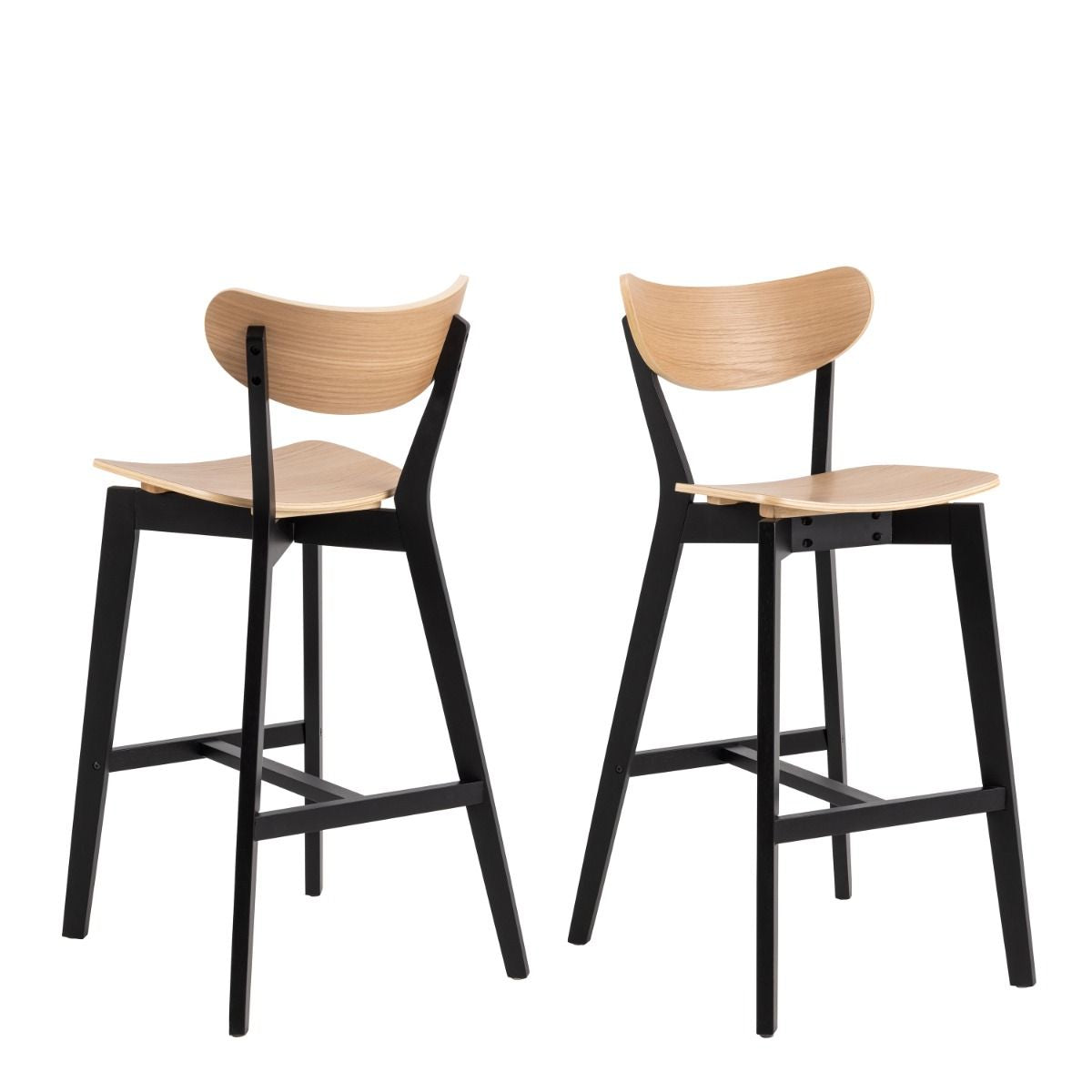 Roxby Bar Table includes 2 Roxby Bar Stool, Black and Oak