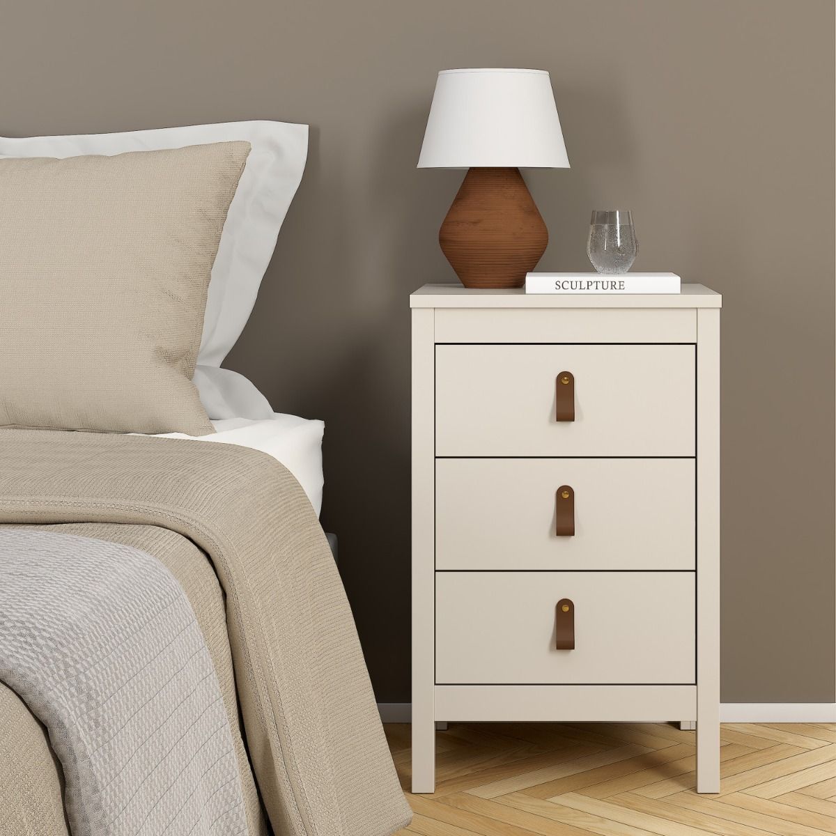 Barcelona Bedside Table 3 Drawers