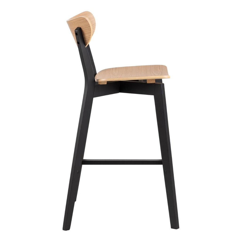 Roxby Bar Table includes 2 Roxby Bar Stool, Black and Oak