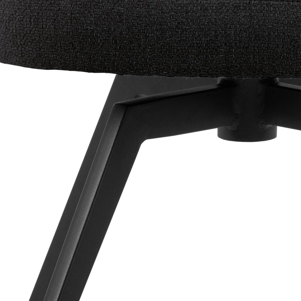 Soli Round Dining Table in Oak/Black 120x75cm includes 4 Darlene Dining Chair includes Armrest and Swivel Function in Black