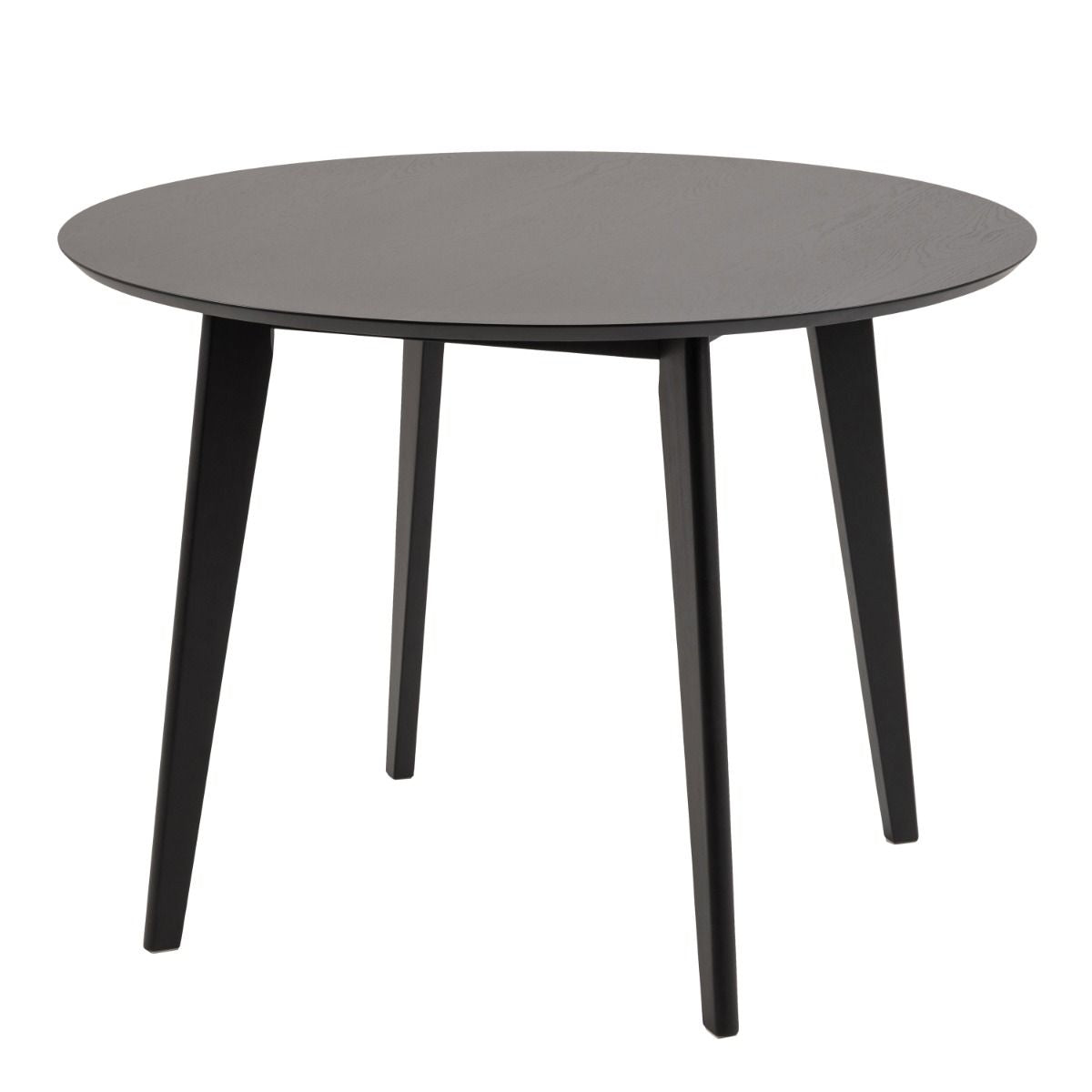 Roxby Round Dining Table in Black 105x76cm includes 4 Roxby Dining Chairs in Black