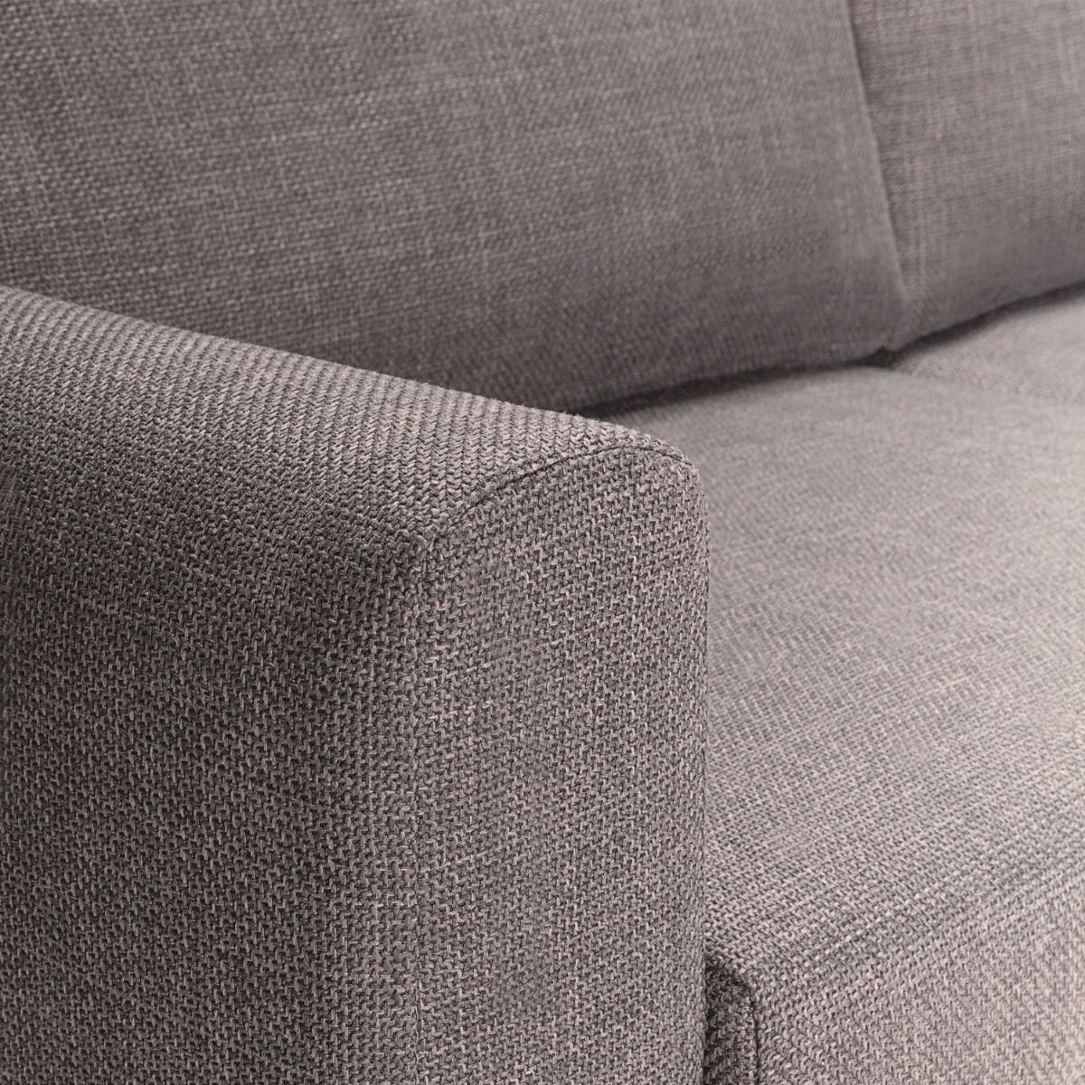 Omaha Right Hand Facing Corner Sofa in Light Grey Brown Fabric