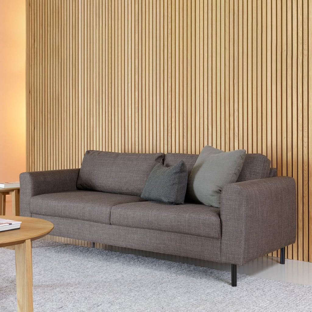 Omaha 3 Seater Sofa in Basel Light Grey Fabric