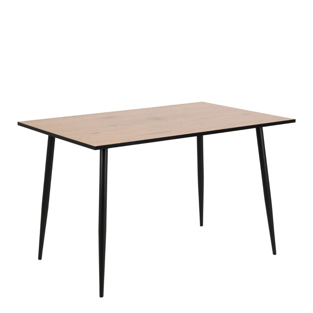 Wilma Dining Table Oak Top & Black Legs 120x75cm includes 4 Celia Dining Chairs in Light Grey