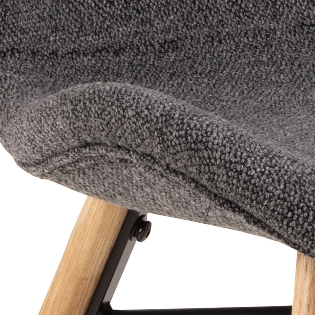 Townsville Round Dining Table in White and Oak 100x75cm includes 4 Batilda Fabric Dining Chairs in Grey/Oak