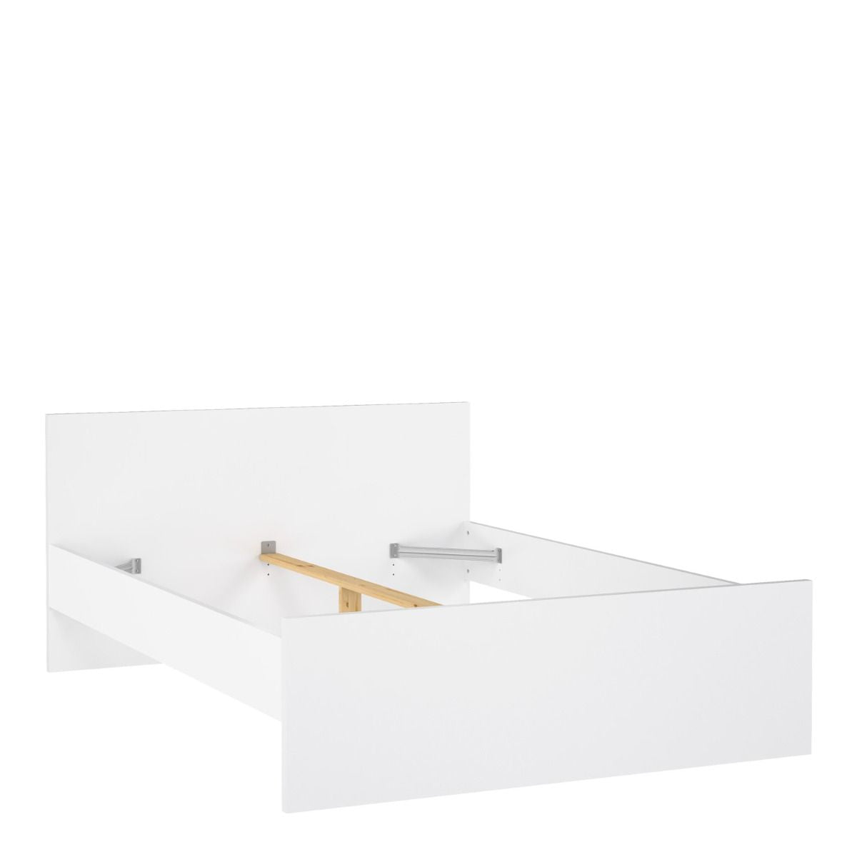 Naia Double Bed in White High Gloss for UK 4ft6 Mattress