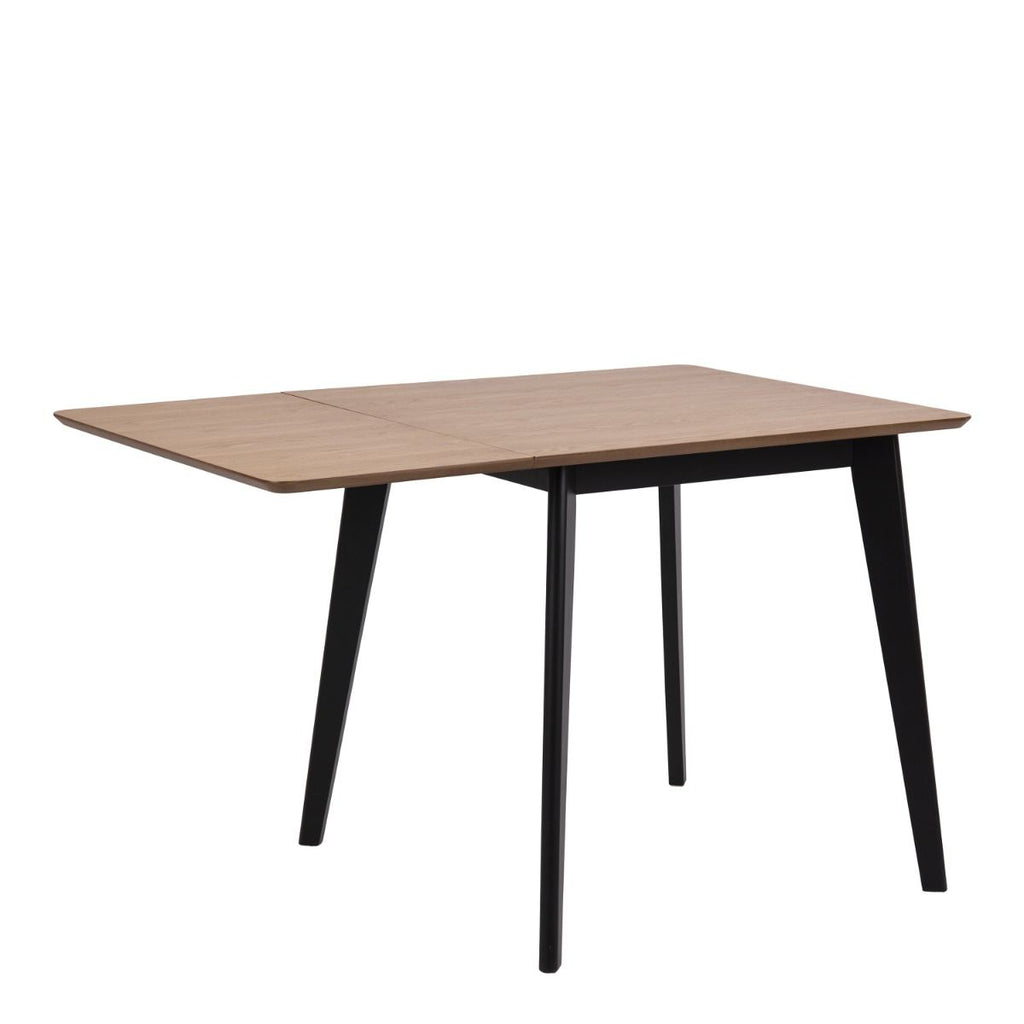 Roxby Extending Dining Table 80-120cm in Oak & Black includes 2 Roxby Dining Chairs in Black and Oak