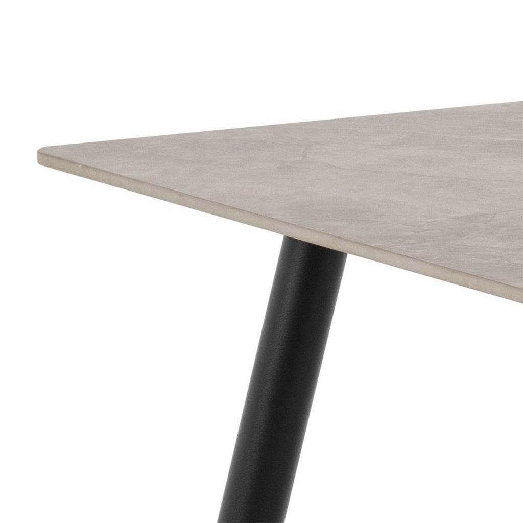 Wicklow Rectangular Dining Table in Grey/Black 140x75cm includes 4 Brooke Dining Chair in Monza Beige