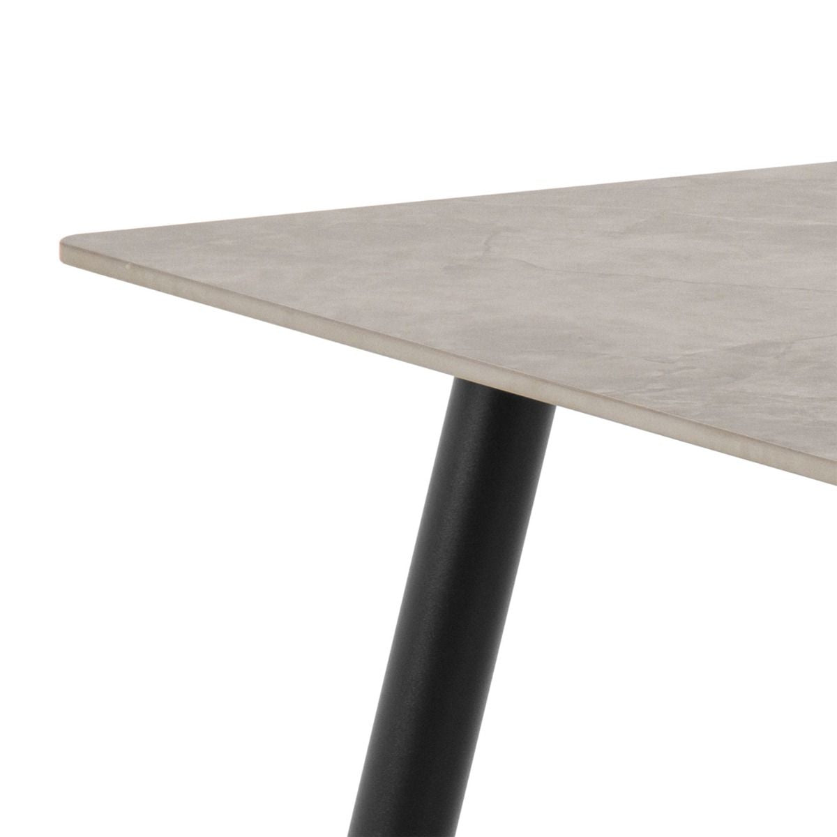 Wicklow Rectangular Dining Table in Grey/Black 140x75cm includes 4 Brooke Dining Chair in Monza Beige