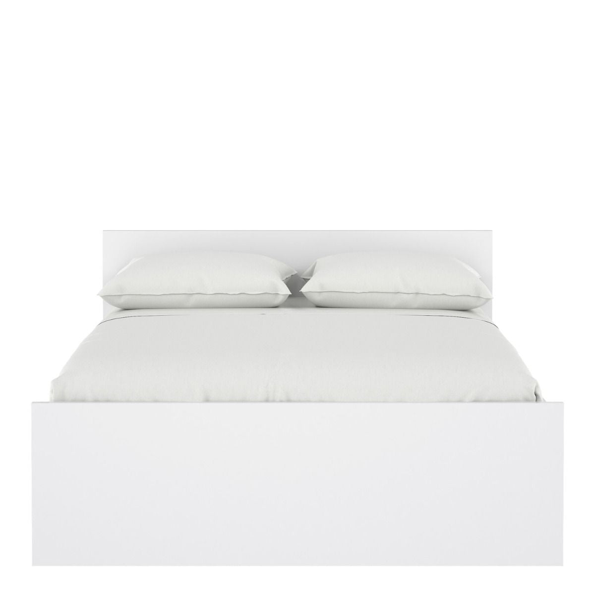 Naia Double Bed in White High Gloss for UK 4ft6 Mattress