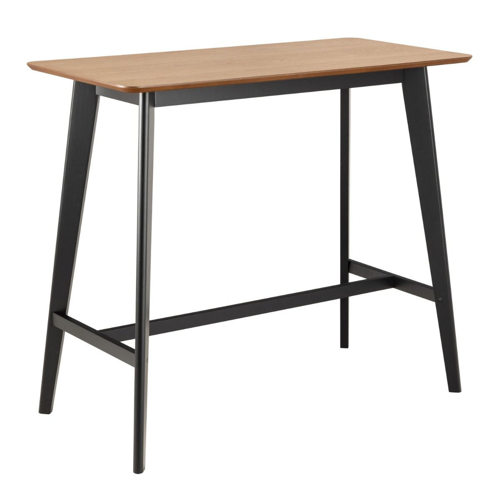 Roxby Bar Table in Black & Oak includes 4 Roxby Bar Stool in Black