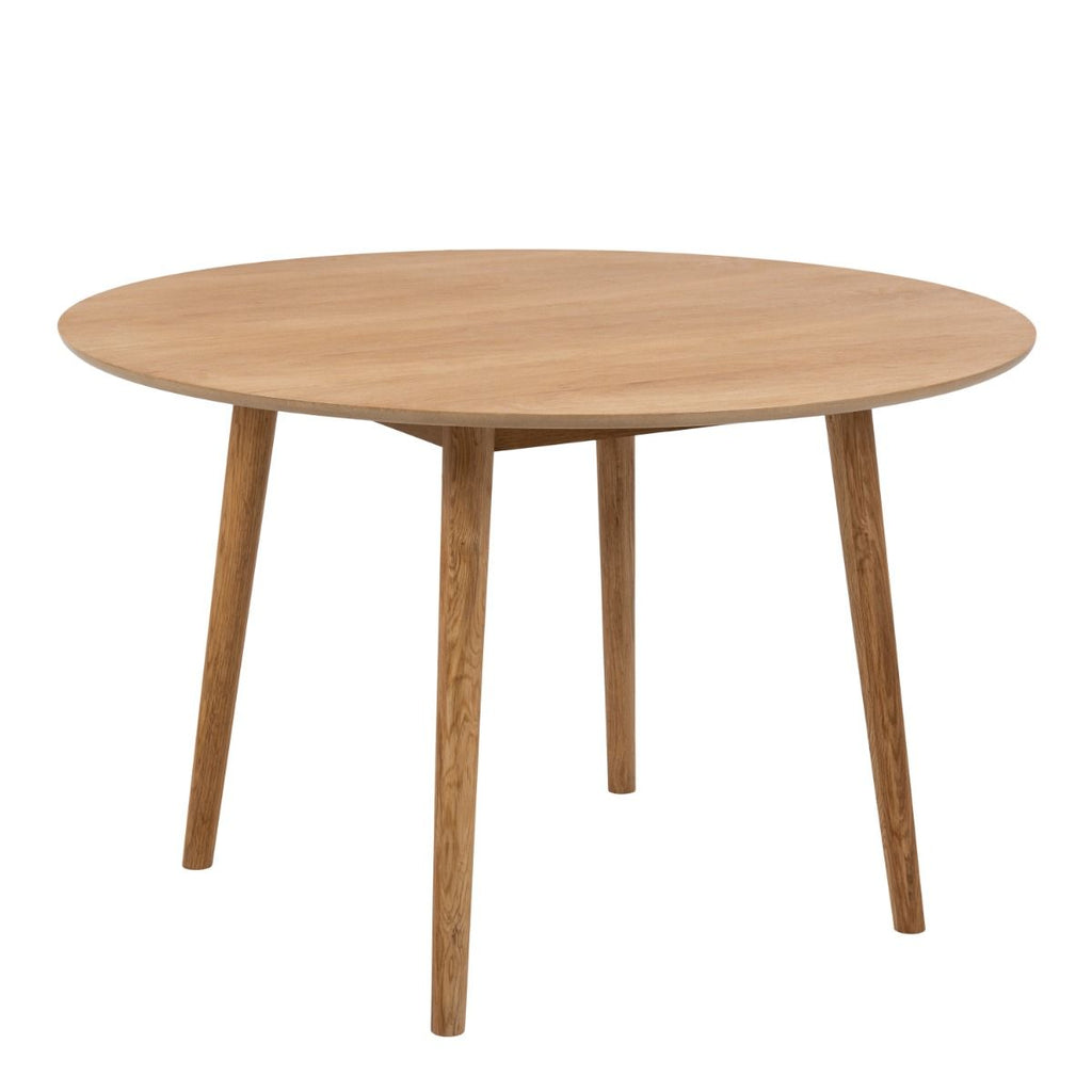 Nagano Round Dining Table in Oak includes 4 Ida Dining Chair in Oak