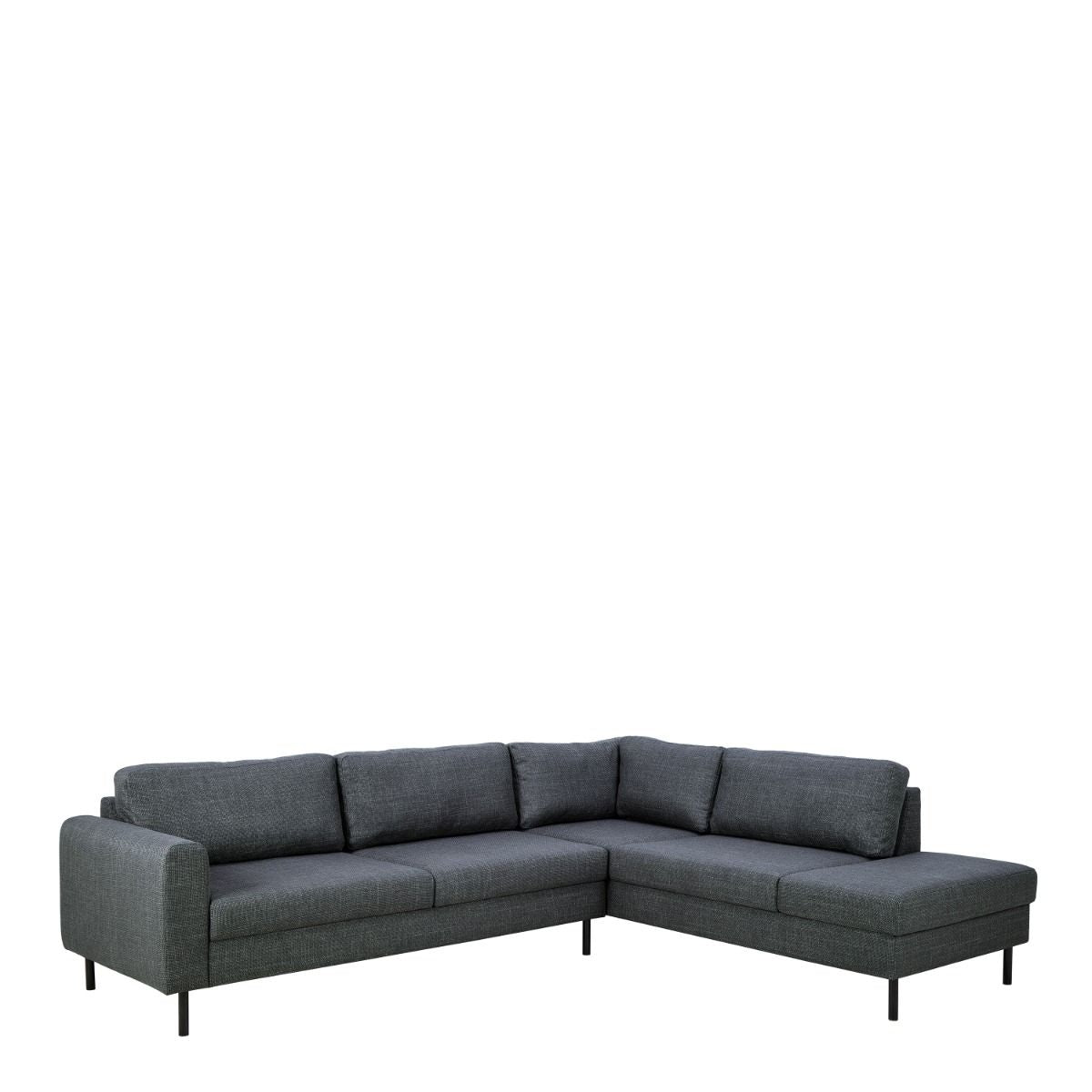 Omaha Right Hand Facing Corner Sofa in Dark Grey Fabric