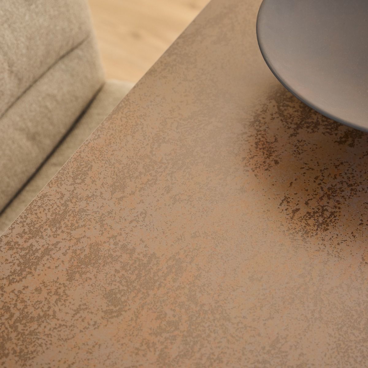 Heaven Dining Table includes Ceramic Rusty Brown Top 135cm includes 4 Dean Beige Swivel Dining Chair