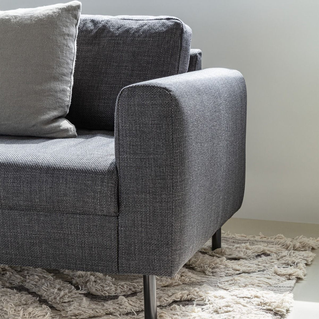Omaha 2 Seater Sofa in Dark Grey and Basel Fabric