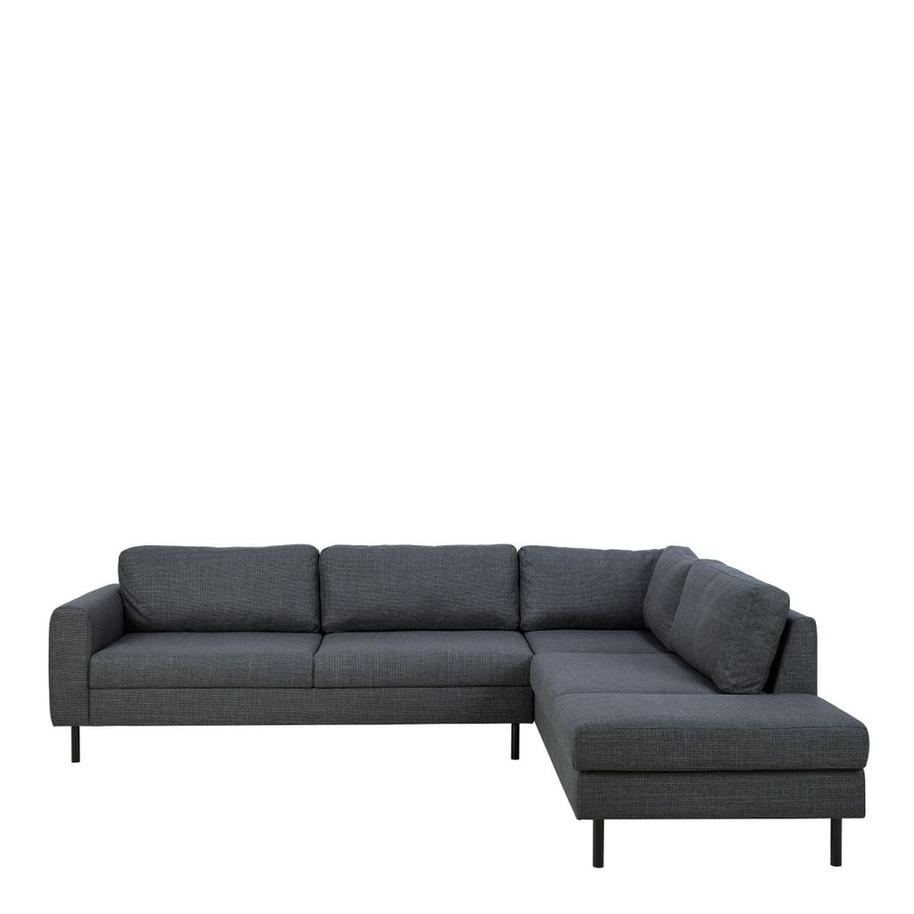 Omaha Right Hand Facing Corner Sofa in Dark Grey Fabric