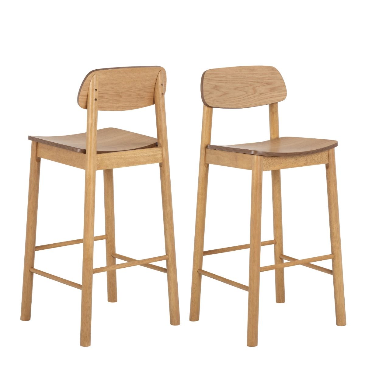 Barlow Bar Table in Matt Oak includes 2 Barlow Bar Stool in Matt Oak