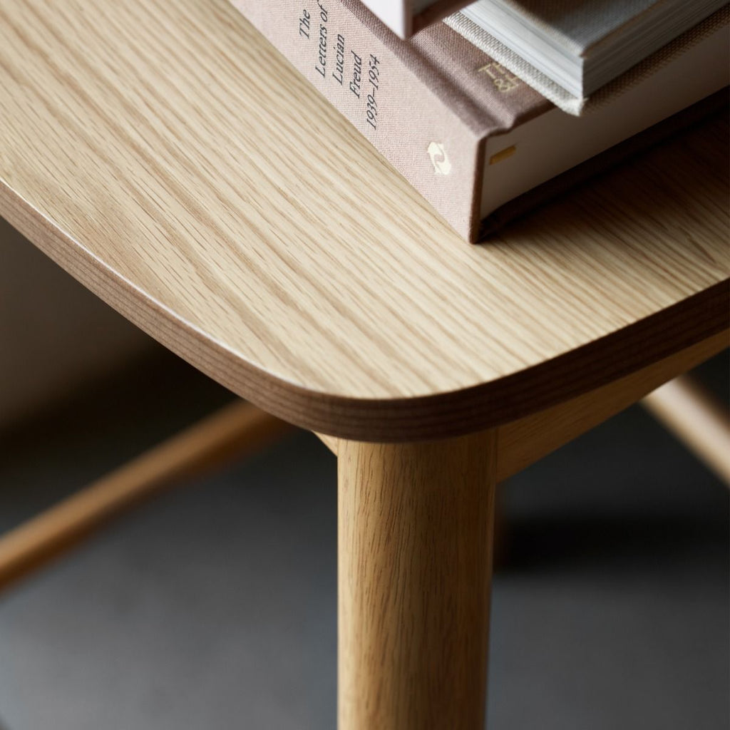 Barlow Bar Table in Matt Oak Includes 2 Barlow Bar Stool Without Back in Matt Oak