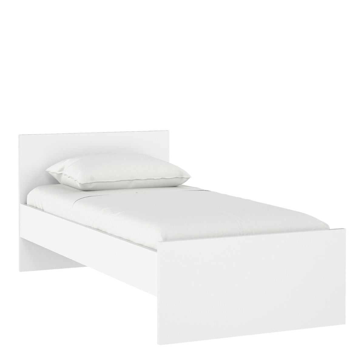Naia Single Bed 3ft in White High Gloss
