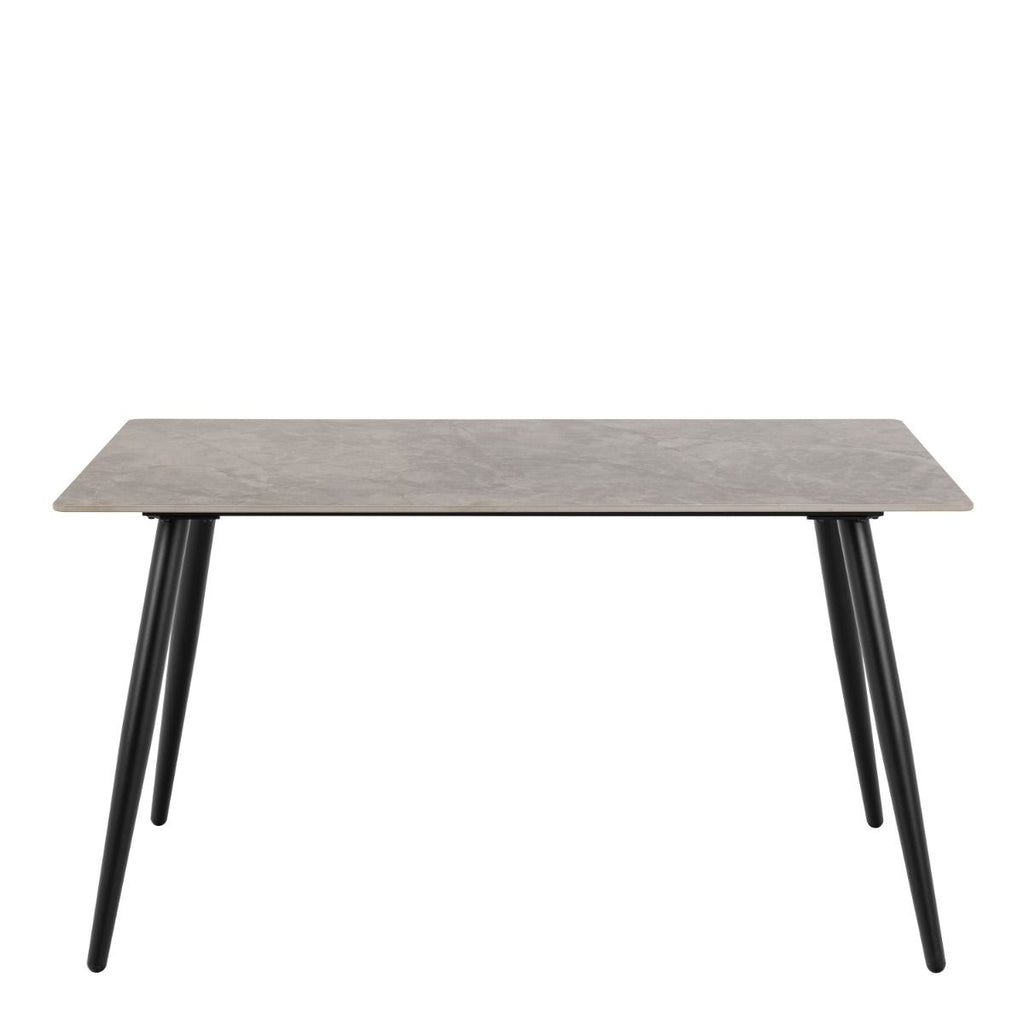 Wicklow Rectangular Dining Table in Grey/Black 140x75cm includes 4 Brooke Dining Chair in Monza Beige