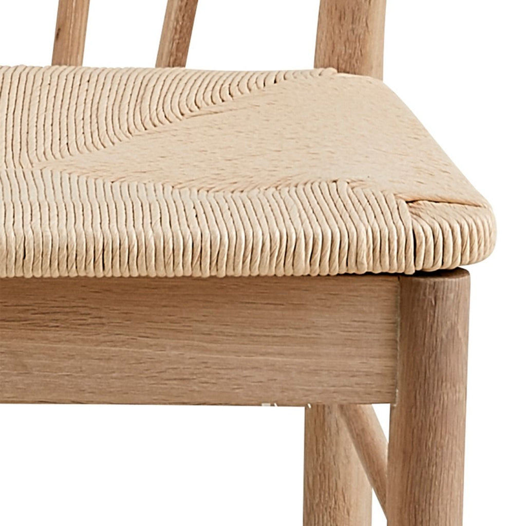 I_Duncan Round Dining Table in White Oak includes 4 Cassandra Dining Chair includes Armrest in White Oak