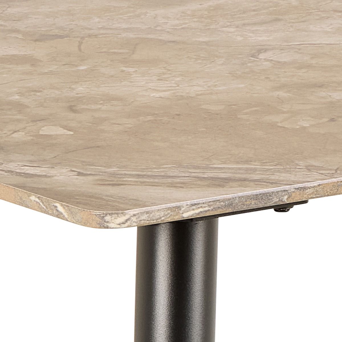 Wicklow Ceramic Dining Table Brown/Black 140x75cm includes 4 Brooke Dining Chair in Taupe