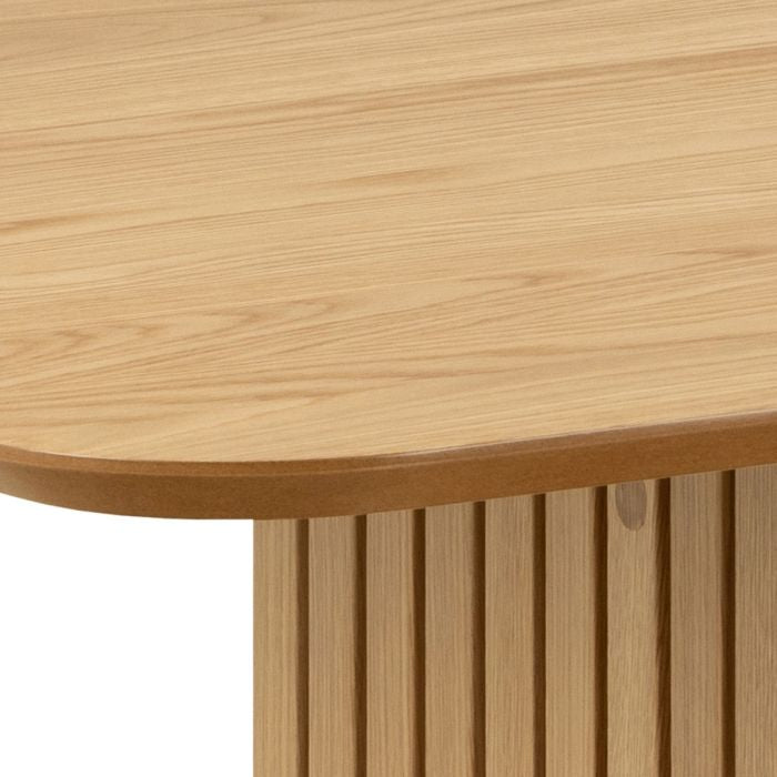 Christo Dining Table in Oak includes 6 Lima Dining Chair includes Armrest in Black