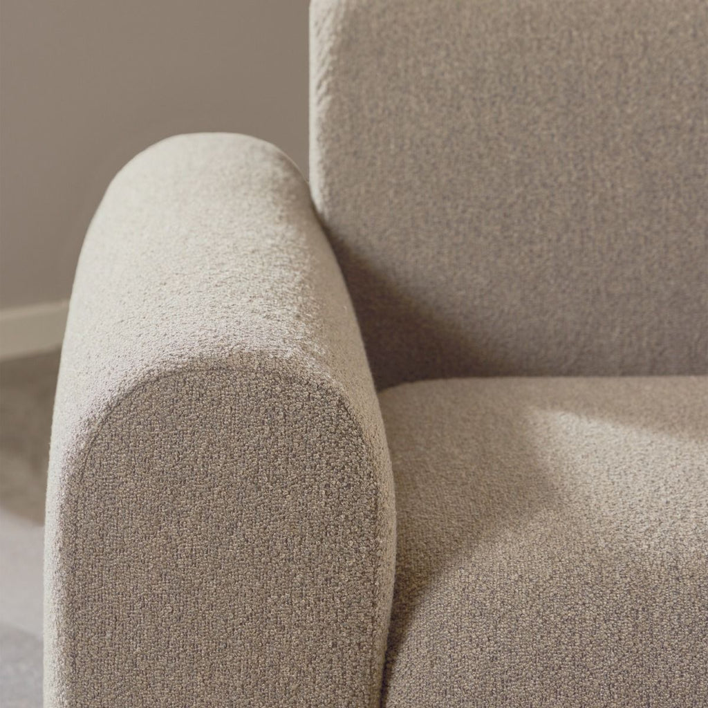 Midfield Right Hand Facing 2 Seater Chaise Longue in Boucle Beige Fabric