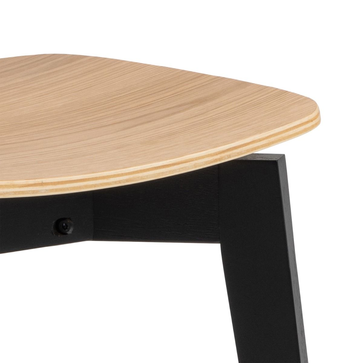 Roxby Round Dining Table in Oak & Black includes 4 Roxby Dining Chairs in Black and Oak