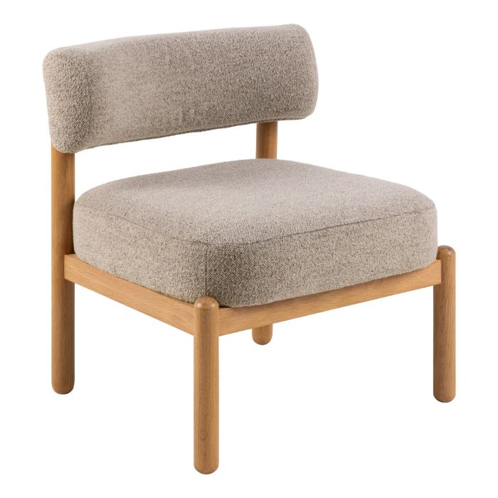 Burley Lounge Chair in Beige and Oak